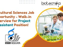 Agricultural Sciences Job Opportunity - Walk-in Interview for Project Assistant Position!