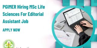 PGIMER Hiring MSc Life Sciences