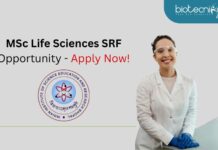 MSc Life Sciences SRF Opportunity - Apply Now!