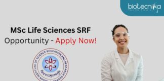 MSc Life Sciences SRF Opportunity - Apply Now!