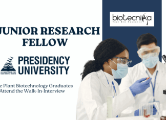 JRF at Presidency University – MSc Plant Biotechnology Graduates Attend the Walk-In-Interview 