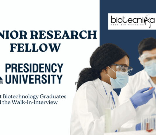 JRF at Presidency University – MSc Plant Biotechnology Graduates Attend the Walk-In-Interview 