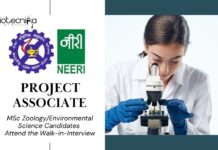 Project Associate Job at CSIR-NEERI l MSc Zoology/Environmental Science Candidates Attend the Walk-in-Interview 