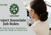 Project Associate Jobs at CSIR-CIMAP – MSc Life Science Graduates Attend the Walk-in-Interview Project Associate Jobs at CSIR-CIMAP Bengaluru – MSc Life Science Graduates Attend the Walk-in-Interview