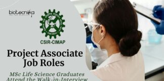 Project Associate Jobs at CSIR-CIMAP Bengaluru – MSc Life Science Graduates Attend the Walk-in-Interview