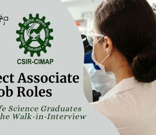 Project Associate Jobs at CSIR-CIMAP Bengaluru – MSc Life Science Graduates Attend the Walk-in-Interview