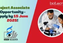 Biological Sciences Project Associate at IISER Kolkata - Apply Now!