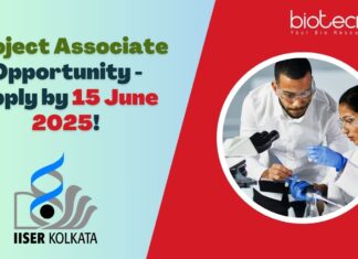 Biological Sciences Project Associate at IISER Kolkata - Apply Now!
