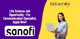 Life Science Job Opportunity - For Communication Specialist, Apply Now!