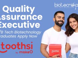 QA Executive Job at Toothsi, Mumbai - BScB Tech Biotechnology Graduates Apply Now