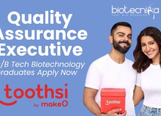 QA Executive Job at Toothsi, Mumbai - BScB Tech Biotechnology Graduates Apply Now