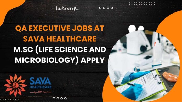 QA Executive Jobs at SAVA Healthcare, Apply Now!