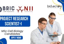 NII Project Research Scientist-I Job | MSc Cell Biology Candidates Apply Now