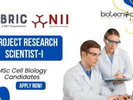 NII Project Research Scientist-I Job | MSc Cell Biology Candidates Apply Now