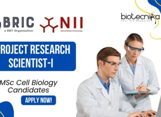 NII Project Research Scientist-I Job | MSc Cell Biology Candidates Apply Now