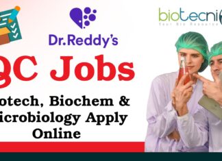 QC Jobs at Dr Reddy's - Biotech, Biochem & Microbiology Apply Online