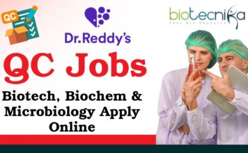 QC Jobs at Dr Reddy's - Biotech, Biochem & Microbiology Apply Online