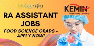 RA Assistant Job at Kemin Chennai – Apply Online Today