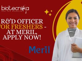 R&D Officer for Freshers - at Meril