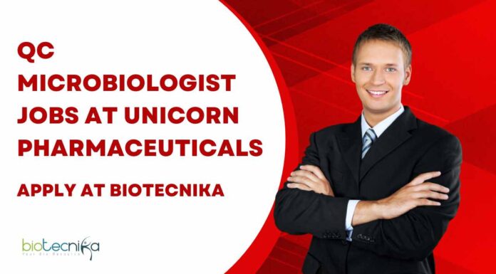 QC Microbiologist Jobs at Unicorn Pharmaceuticals