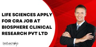Life Sciences CRA Job at Biosphere Clinical Research Pvt Ltd