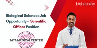 Biological Sciences Job Opportunity - Scientific Officer Position