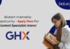 Biotech Internship Opportunity - Apply Now For Content Specialist Intern!