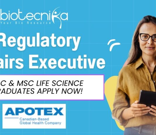 Regulatory Affairs Executive Job at Apotex - Life Science Job in Mumbai - Apply Now!