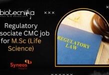 Join Syneos Health as a Regulatory Associate (CMC) – Life Sciences Apply Now! Regulatory Associate CMC job
