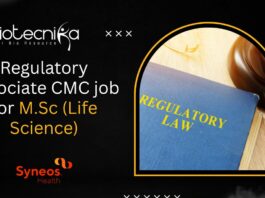 Regulatory Associate CMC job