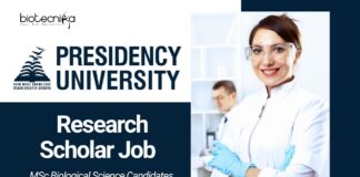Research Scholar Job at Presidency University l MSc Biological Science Candidates Attend the Walk-In-Interview (1)