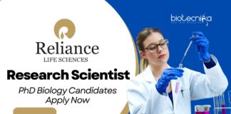 Reliance R&D Research Scientist Job | PhD Biology Candidates Apply Now.