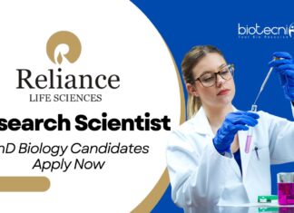 Reliance R&D Research Scientist Job | PhD Biology Candidates Apply Now.