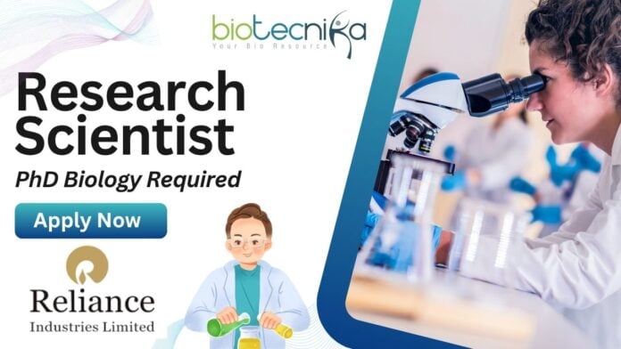 Research Scientist Role at Reliance Industries, Navi Mumbai