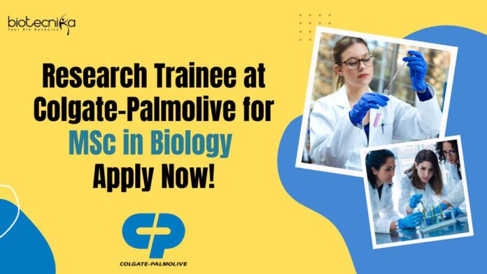 Research Trainee at Colgate-Palmolive New