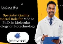 Specialist Quality Control Role