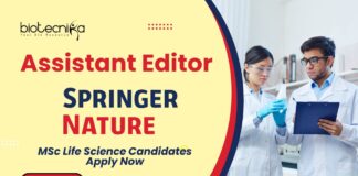 Springer Nature Assistant Editor Job | MSc Life Science Candidates Apply Now