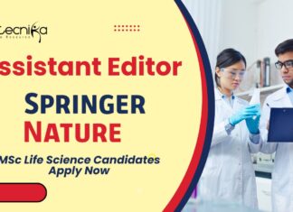 Springer Nature Assistant Editor Job | MSc Life Science Candidates Apply Now