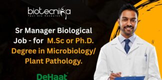 Sr Manager Biological Job