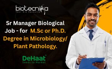 Sr Manager Biological Job