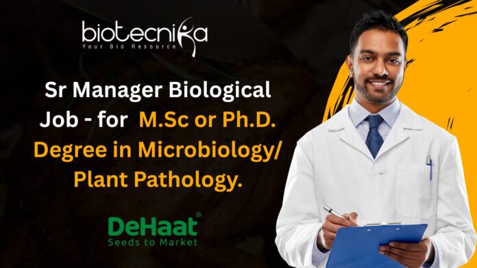 Sr Manager Biological Job