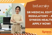 Join Syneos Health as a Sr Medical Editor – Life Sciences Apply Now Sr Medical Editor Regulatory - at Syneos Health