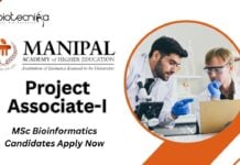 Manipal Project Associate-I Job Role |MSc Bioinformatics Candidates Apply Now