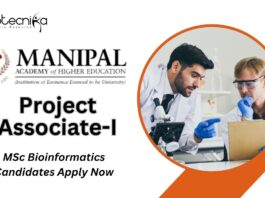 Manipal Project Associate-I Job Role |MSc Bioinformatics Candidates Apply Now