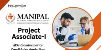 Manipal Project Associate-I Job Role |MSc Bioinformatics Candidates Apply Now