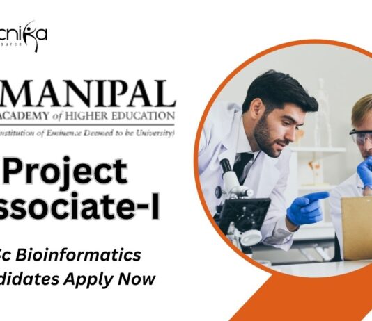Manipal Project Associate-I Job Role |MSc Bioinformatics Candidates Apply Now