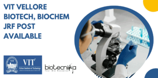 VIT Vellore Biotech Biochem JRF