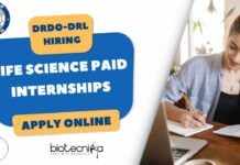 DRDO DRL Tezpur Internship Notification 2025