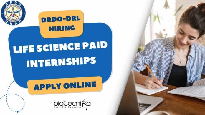DRDO DRL Tezpur Internship Notification 2025
