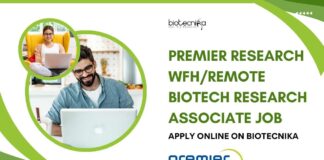 Premier Research WFH/Remote Biotech Research Associate Job